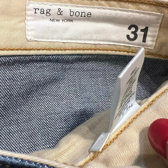 Rag & Bone Jean Women’s Size 31 Navy Wash Engineer High Rise Straight Leg $275 - Picture 7 of 15